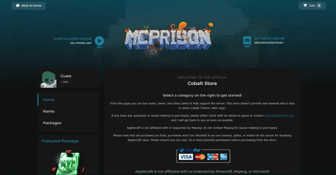 Cobalt Tebex Theme